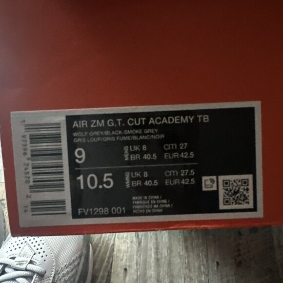 Nike Air Zoom GT Cut Academy TB FV1298 001 Unisex 9 Men/10.5 Women - Picture 9 of 9